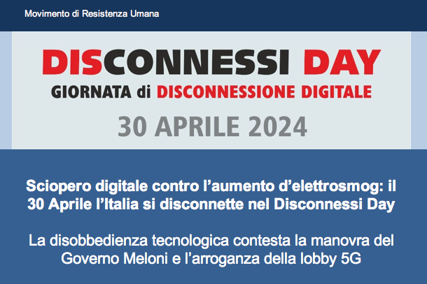 30 Aprile l’Italia si disconnette nel 
Disconnessi Day
